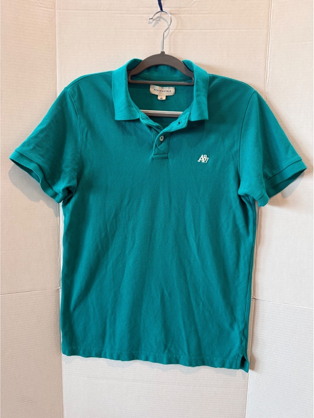 Aeropostale Men's Green Polo Shirt Size Large 100% Cotton